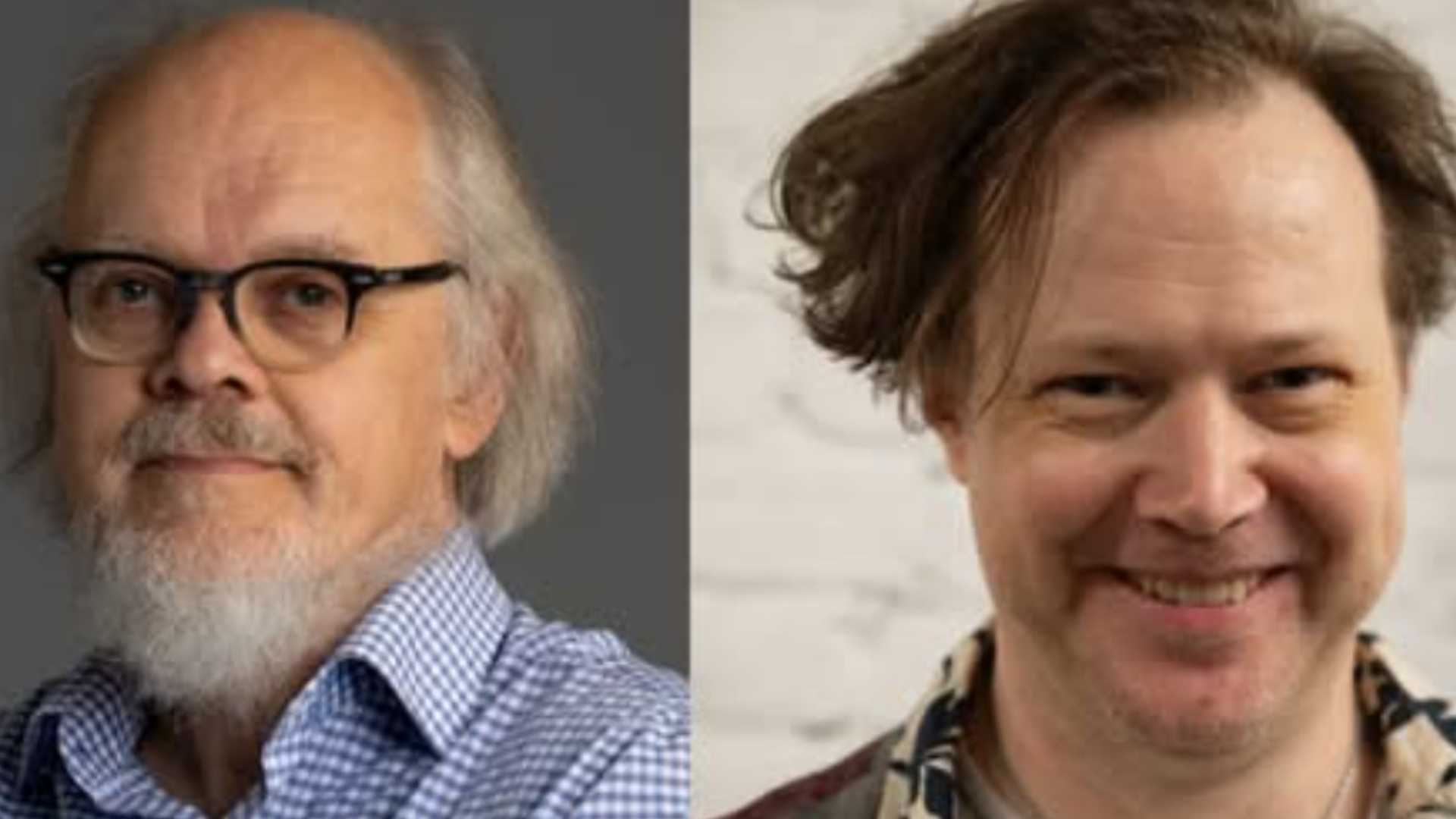 Kaksi miehen kasvokuvaa